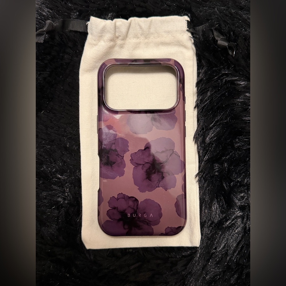 Burga purple floral phone case for iPhone 17 Pro brand new